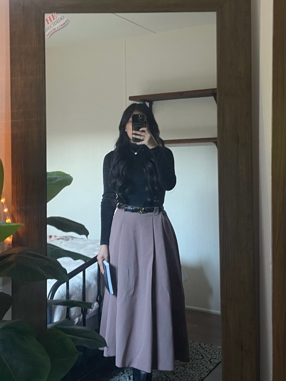 Zara Dusty Mauve Pleated Midi Skirt